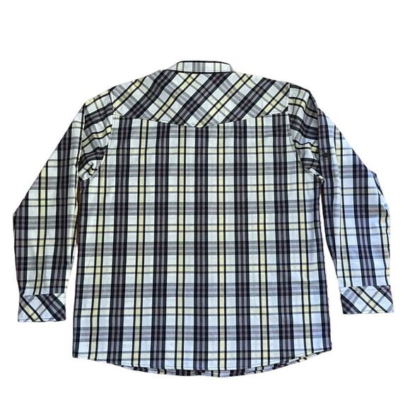Smoke Rise Men Plaid Button Up Roll Up Long Sleeves Shirt Size 3XL 100% Cotton - Picture 11 of 16